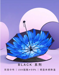 天堂伞双层防晒伞遮阳伞女士晴雨两用便携太阳伞防紫外线黑胶雨伞 110cm 喧颜【双层防晒 57*8K】 UPF50+