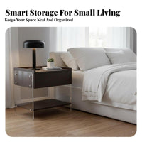 Transparent Side Cabinet Light Luxury Bedside Table Fully Assembled for Bedroom