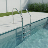 304 Stainless Steel Pool Ladder with Anti-Slip Steps Corrosion-Resistant in-Ground Pool Ladder Long-Lasting Textured for Homeowners