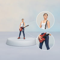 Miniature Guitarist Figure Painted Guitarist Figure 1:64 Scale People Figures Standing Miniature with Guitar Detailed