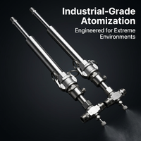 Stainless Steel Mist Nozzle, 1/4 BSPT Pneumatic Spray Tip, Desulfurization Denitrification, 0.5mm Orifice, Industrial Cooling