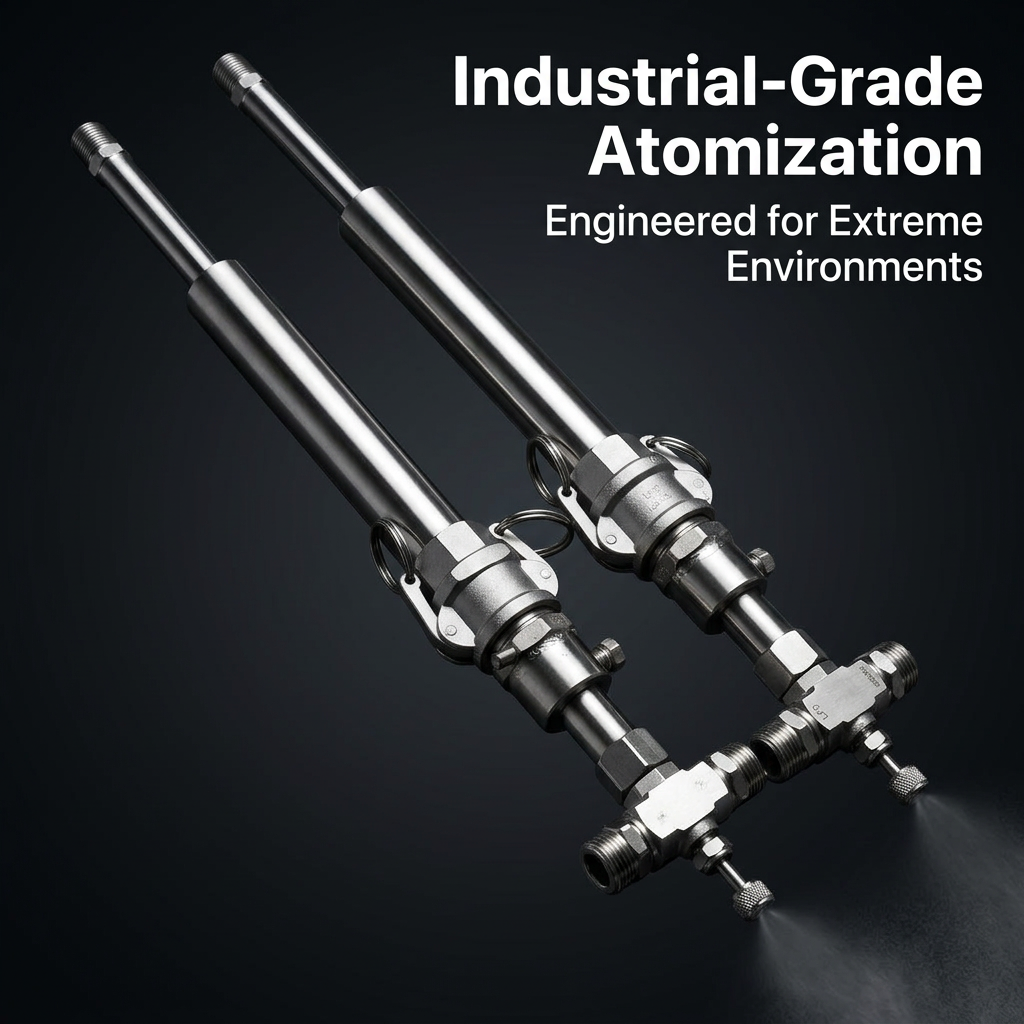 Stainless Steel Mist Nozzle, 1/4 BSPT Pneumatic Spray Tip, Desulfurization Denit #variant:Spray Nozzle Head