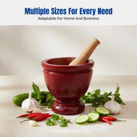 Wooden Mortar and Pestle, Thai Style, Handmade, Solid Wood, Multi-Size for Chicken Feet, Cucumber, Kitchen, Commercial
