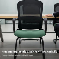 Adjustable Height Ergonomic Mesh Back Chair 360° Swivel Office Furniture 3D Support Quiet Casters for Telecommuting Workers, Students, Gamers, Meeting Room