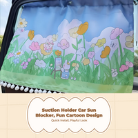 Retractable car sunshade with suction