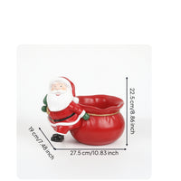 Santa Holder with Container Glossy Santa Figurine Decorative Tabletop Decor for Office