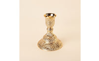 Ornate Candlestick Holder Shiny Candle Holder with Round Base Classic Sturdy for Dining Table