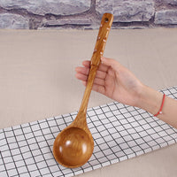 Vintage Wooden Spoon with Custom LOGO Large Soup Spoon for Home and Commercial Kitchen Cooking Hot Pot Long Handle Soup Spoon