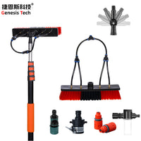 Solar Panel Cleaning Brush with Telescopic Pole and Water Flow for Photovoltaic Panels