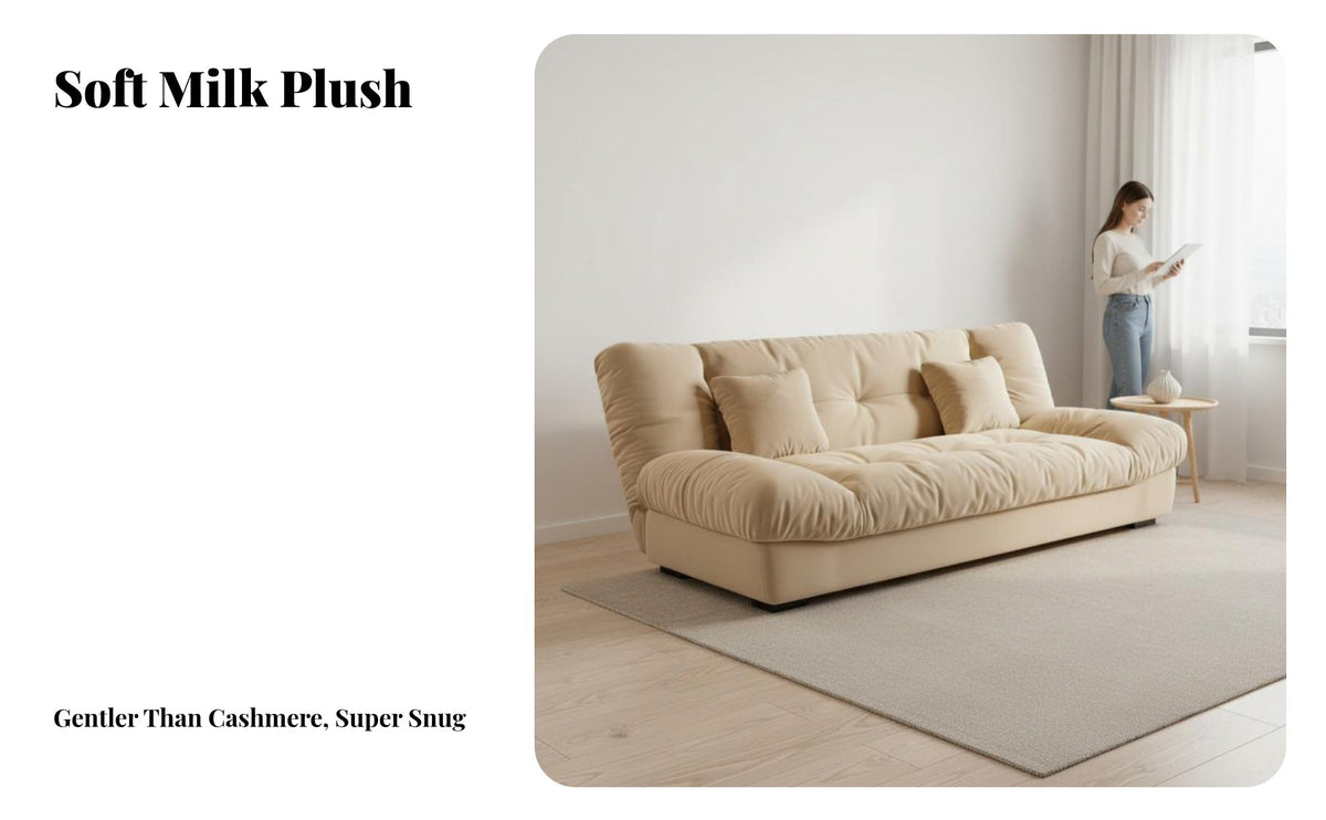 French design fluffyLike Folding Sofa Bed double-purposeUse transformable Couch Space-Saving Home Seating firm density Foam for Apartment Dwellers, Students, Homeowners, Living Room, Small Apartments, Studio, Lounge Area
