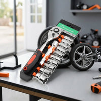 Easy Storage Socket Wrench Set with Case Organized Socket Wrench Kit Polished Tool Kit with Tool Box Case Heavy-Duty for Garage