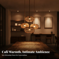 Handmade Woven Paper Lampshade Natural Woven Lamp Shade Rustic Drum Lampshade with Cord Farmhouse for Dining Room, Cafe, Reading Corner