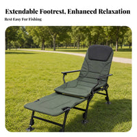 Reclining Fishing Chair Portable Fishing Lounge Chair Foldable Outdoor Seat for Fishermen