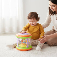 Infant Hand Pat Drum Early Educational Infant Hand Drum Multifunctional Musical Rotating Display Toy for Infants, Young Children, Bedtime