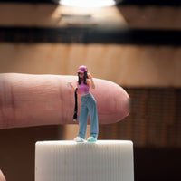 1/64 Scale Hand Painted Figure Realistic Details 1:64 Girl Figurine Delicate Craftsmanship Painted Miniature Figure