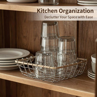 Kitchen Storage & Organisation Metal Fruit Basket with Handle for Countertop, Wire for Shelves and Bedroom