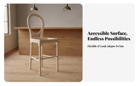 Unfinished Oval Rear Stool Frame Timeless Bar Design Furniture With Rearrest Counter Chair for Homeowners, Adults, Restaurant, Coffee Shop