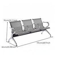 3 Seater Waiting Bench Easy to Clean Airport Reception Seating Stable Hospital Waiting Room Bench for Patients, Facility Managers, Bank, Office, Salon
