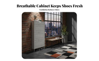 Footwear Organizer Space-saving Narrow Entryway Shoe Storage Metal Construction Tipping Drawers Ventilated Doors Suitable for Apartment Dwellers Homeowners Hallway Small Areas
