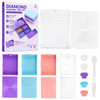 4 Pieces Diamond Painting Tray with Lid Modular for Craft Rooms, Hobbyists