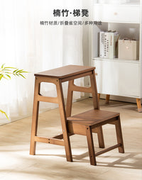 Foldable Bamboo Step Stool for Children and Adults, Modern Minimalist