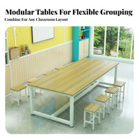 Colorful Kindergarten Table and Chair Set Multiple Colors Available Primary School Art Desk and Stool Versatile Modular Training Class Table