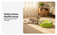 Cat Toy with Retractable Play Track | Rechargeable Kit, Low-Profile Compact Design, 6-Hole Cat Teaser Toy, for Boredom Relief