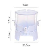 Triple Juice Container with Spigot 360° Rotation 3 Compartment Drink Dispenser Raised Base Refrigerator Cold Drink Pitcher for Kitchen