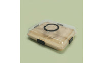 Divided Snack Platter with Handle Secure Bamboo Serving Tray with Lid