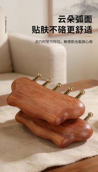 Brass Cloud-Shaped Five-Tooth Meridian Comb for Head Massage and Scraping