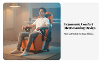 Gaming Chair with Footrest Reclining Spinerest Recliner Seat Headrest Pillow Highspine Design for Game Room, Internet Cafe