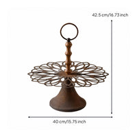 Tiered Tray Stand Metal Tiered Tray Openwork Display Stand Handle for Event Planners