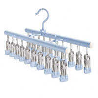 Multiple Clip Dryer Rustproof Sock Clip Hanging Space Saving Hanging Clothes Dryer for Wardrobe