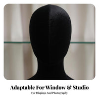 Velvet Mannequin Head with Shoulders Multi-Purpose Mannequin Head Stand