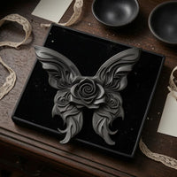 Rose Butterfly Ornament Dollhouse Decoration Dark Gothic Miniature Scene Accessory 3D Butterfly Ornament Miniature Home Decor