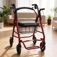 Four-Wheel Folding Shopping Cart with Seat for Seniors
