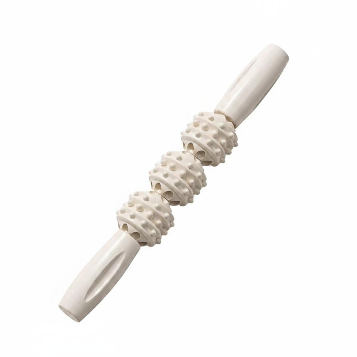 Handheld Fitness Massage Portable Roller with Ridged Balls Travel-Friendly Massage Roller with Handle for Athletes