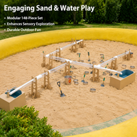 Outdoor Water Play Table, 148 Piece Sand Water Table Toy with Water Wheel, Mobile Water Play Set for Kids 4-6 Years