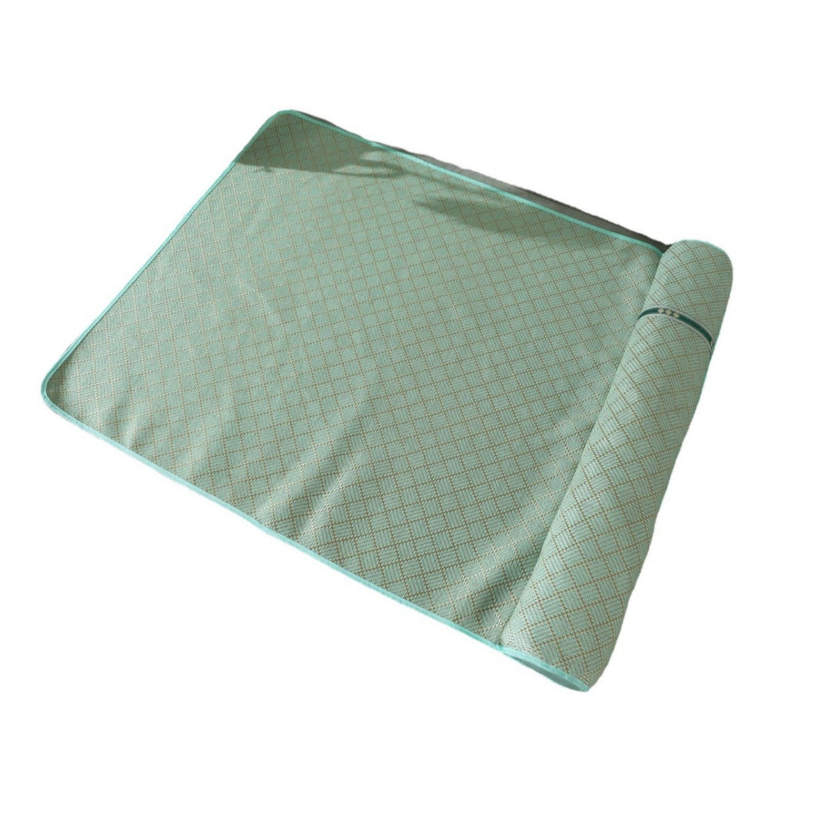 Woven Rattan Cooling Mat Mesh Backed Rest Pad Stitched Border for Warm Weather