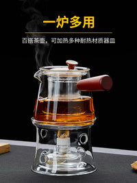 酒精炉煮茶壶家用煮茶器玻璃保温加热底座酒精灯烧水壶煮茶炉套装