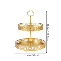 Double Layer Fruit Tray Gold-Colored 2 Tier Fruit Tray Small Spherical Feet Tableware for Dining Table
