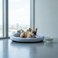 Small Dog Cooling Bed Ice Silk Material Cooling Pet Nest Supportive Raised Rim