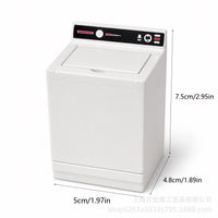 1:12娃娃屋仿真木制微缩（纯白色木制洗衣机）木制玩具洗衣房摆件