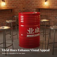 Factory-influenced by Retro Booth Set Retro Design Oil Drum Furniture Set sturdy Easy to Clean for Cafes, Lounge Area