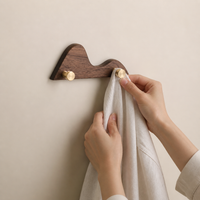 Wooden Wall Hooks, Single Coat Hooks, Individual Hallway Bedroom Decorative Hooks, Minimalist Design for Hats Handbags, 3-5 kg Capacity