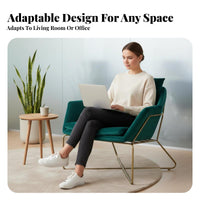 Upholstered Open-Frame Armchair Nordic design Single-Seater with Metal Frame Minimalist Design Plush pads for Office, Bedroom