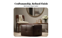 Round Upholstered Pouf Luxury Aesthetic Low Stool Modern Design for Living Room