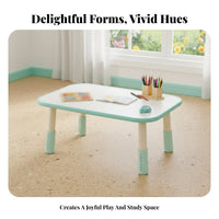 Height-Adjustable Desk and Chair Combo Ergonomic Design Adjustable Writing Desk with Supportchair Spacious Desktop Rounded