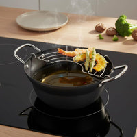 Japanese Crispy Frying Pot Fryer Induction Compatible Small Household Deep Fryer Stainless Steel Frying Pot Pouring Spouts