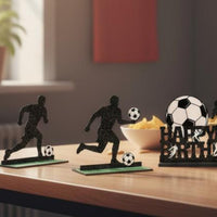 Wooden Football Decoration Soccer Table Decoration Easy to Assemble Soccer Theme Table Centerpiece for Men